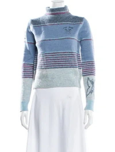 Pre-owned Marc Jacobs Wool Striped Sweater W/ Tags In Blue