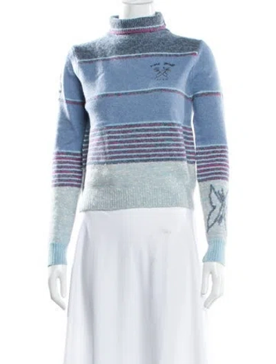 Pre-owned Marc Jacobs Wool Striped Sweater W/ Tags In Blue