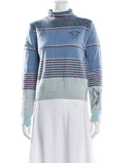 Pre-owned Marc Jacobs Wool Striped Sweater W/ Tags In Blue