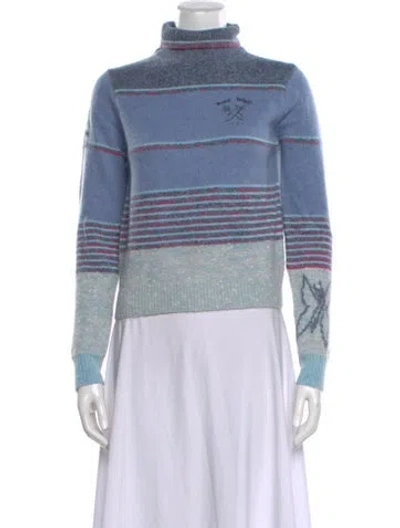 Pre-owned Marc Jacobs Wool Striped Sweater W/ Tags In Blue
