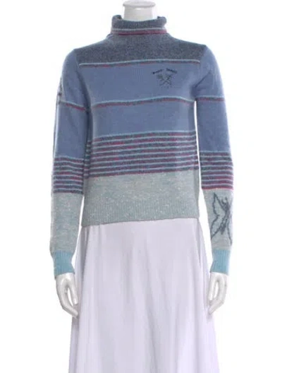 Pre-owned Marc Jacobs Wool Striped Sweater W/ Tags In Blue