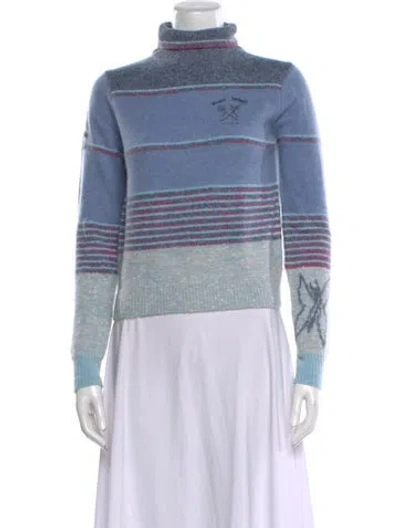 Pre-owned Marc Jacobs Wool Striped Sweater W/ Tags In Blue
