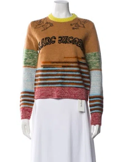 Pre-owned Marc Jacobs Wool Striped Sweater W/ Tags In Neutral