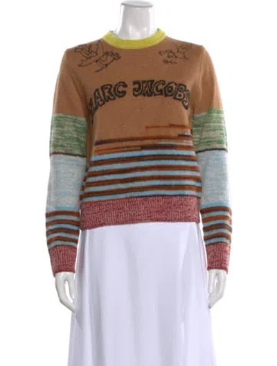 Pre-owned Marc Jacobs Wool Striped Sweater W/ Tags In Neutral