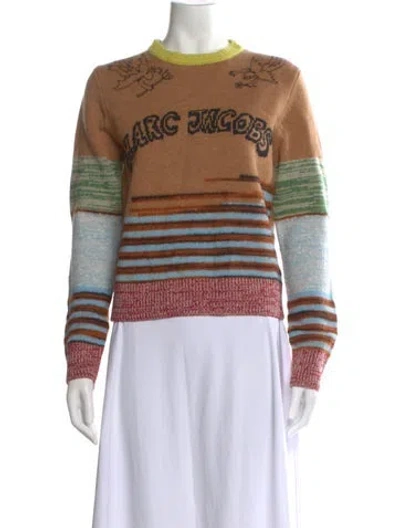 Pre-owned Marc Jacobs Wool Striped Sweater W/ Tags In Neutral