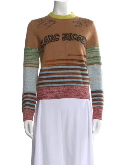 Pre-owned Marc Jacobs Wool Striped Sweater W/ Tags In Neutral