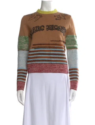 Pre-owned Marc Jacobs Wool Striped Sweater W/ Tags In Neutral