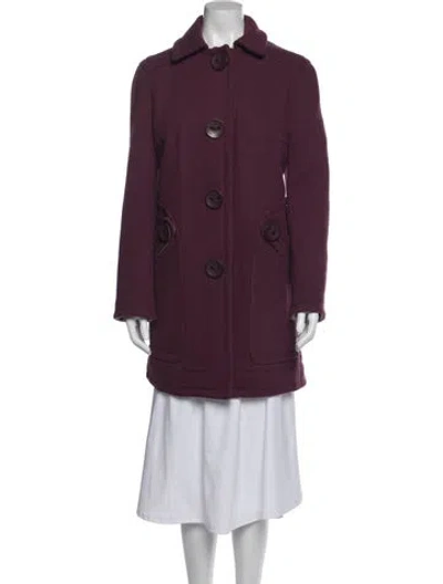 Pre-owned Marc Jacobs Wool Trench Coat In Burgundy
