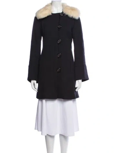 Pre-owned Marc Jacobs Wool Tweed Pattern Jacket In Blue