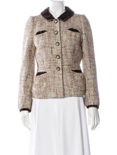Pre-owned Marc Jacobs Wool Tweed Pattern Jacket In Neutral