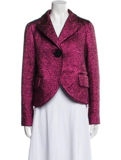 Pre-owned Marc Jacobs Wool Tweed Pattern Jacket W/ Tags In Pink