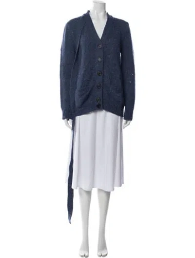 Pre-owned Marc Jacobs Wool Tweed Pattern Sweater In Blue