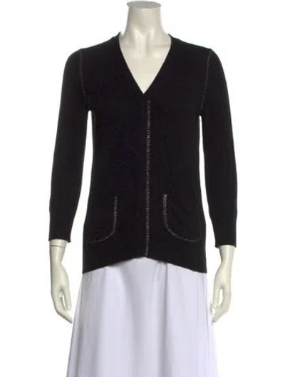 Pre-owned Marc Jacobs Wool V-neck Sweater In Black
