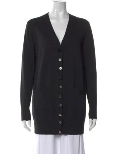 Pre-owned Marc Jacobs Wool V-neck Sweater In Black