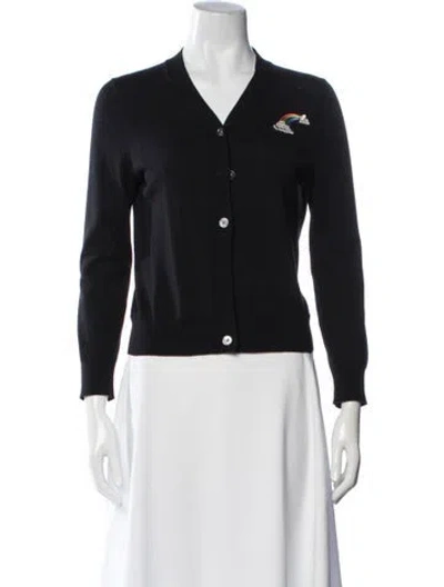 Pre-owned Marc Jacobs Wool V-neck Sweater In Black/blue