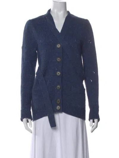 Pre-owned Marc Jacobs Wool V-neck Sweater In Blue