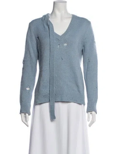 Pre-owned Marc Jacobs Wool V-neck Sweater In Blue