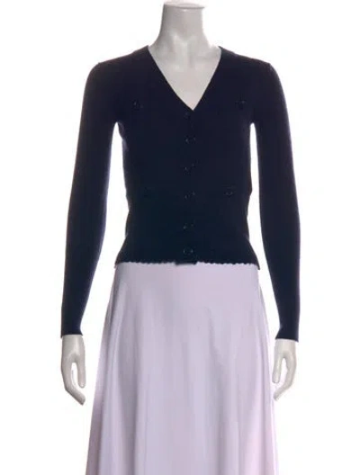 Pre-owned Marc Jacobs Wool V-neck Sweater In Blue