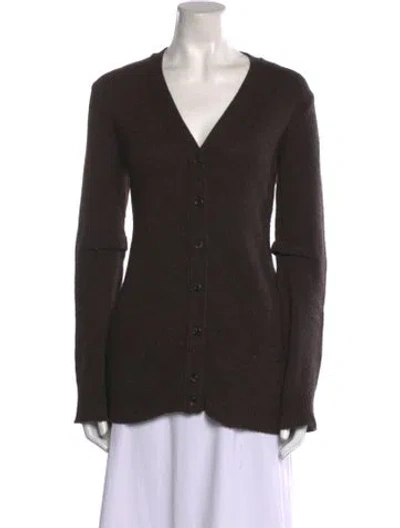 Pre-owned Marc Jacobs Wool V-neck Sweater In Brown