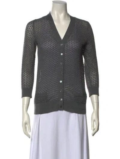 Pre-owned Marc Jacobs Wool V-neck Sweater In Gray