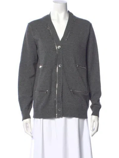 Pre-owned Marc Jacobs Wool V-neck Sweater In Gray