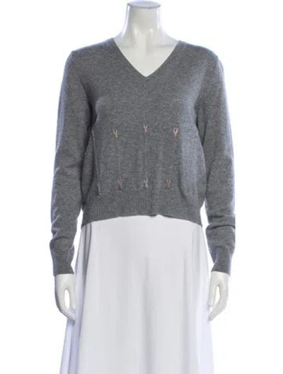 Pre-owned Marc Jacobs Wool V-neck Sweater In Gray