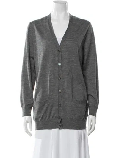 Pre-owned Marc Jacobs Wool V-neck Sweater In Gray