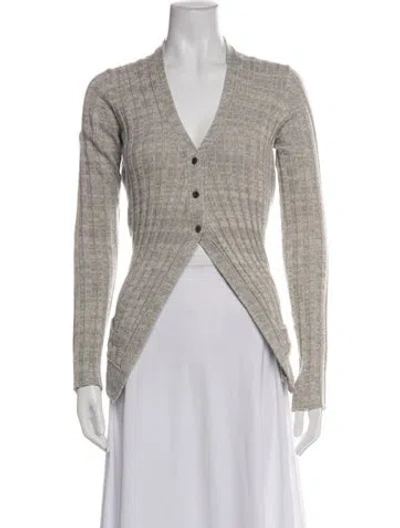 Pre-owned Marc Jacobs Wool V-neck Sweater In Gray