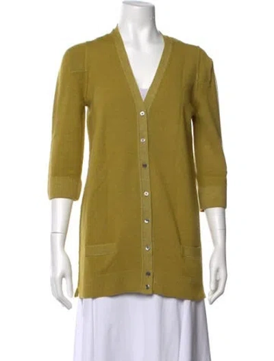 Pre-owned Marc Jacobs Wool V-neck Sweater In Green