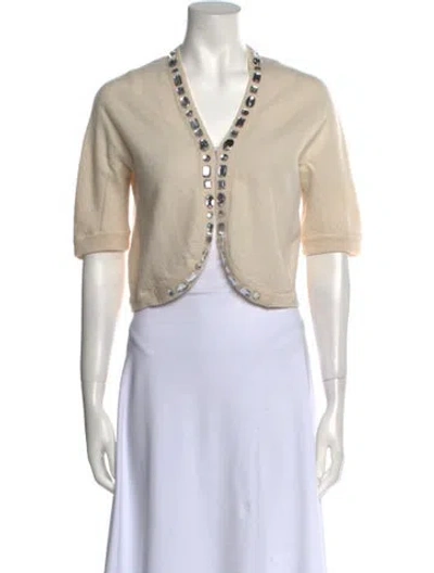 Pre-owned Marc Jacobs Wool V-neck Sweater In Neutral