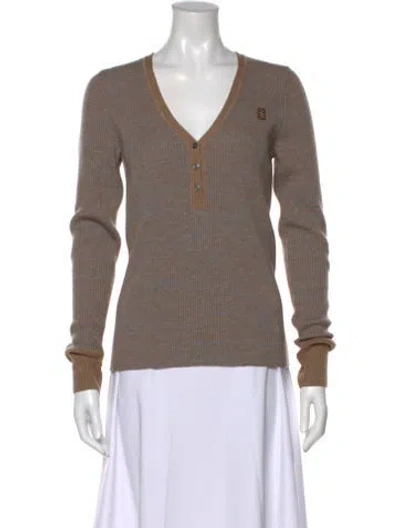 Pre-owned Marc Jacobs Wool V-neck Sweater In Neutral