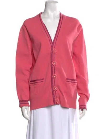 Pre-owned Marc Jacobs Wool V-neck Sweater In Pink