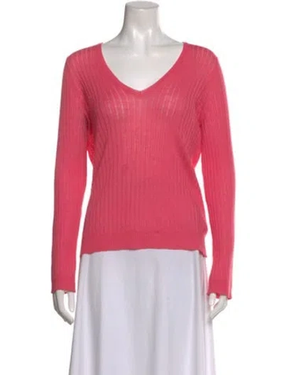 Pre-owned Marc Jacobs Wool V-neck Sweater In Pink