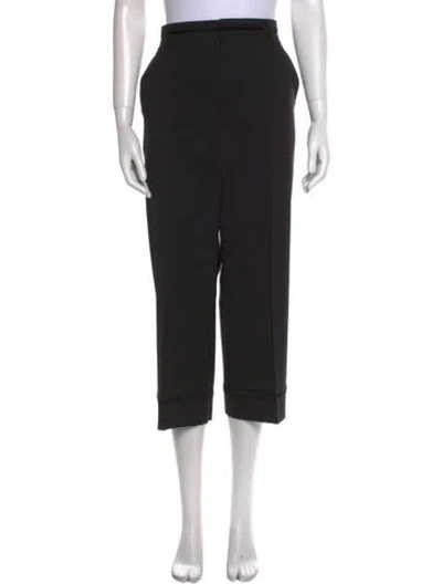 Pre-owned Marc Jacobs Wool Wide Leg Pants In Black