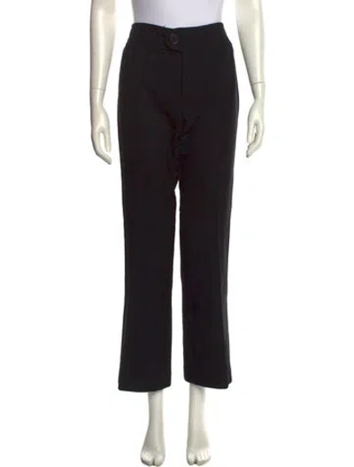 Pre-owned Marc Jacobs Wool Wide Leg Pants In Black