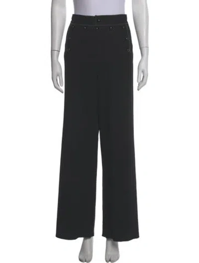 Pre-owned Marc Jacobs Wool Wide Leg Pants In Black