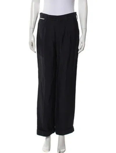 Pre-owned Marc Jacobs Wool Wide Leg Pants In Blue