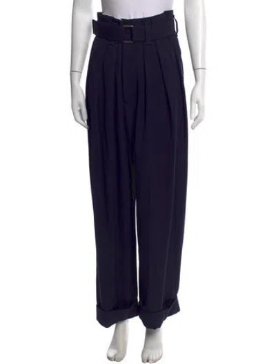 Pre-owned Marc Jacobs Wool Wide Leg Pants In Blue