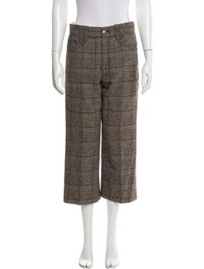 Pre-owned Marc Jacobs Wool Wide Leg Pants In Brown
