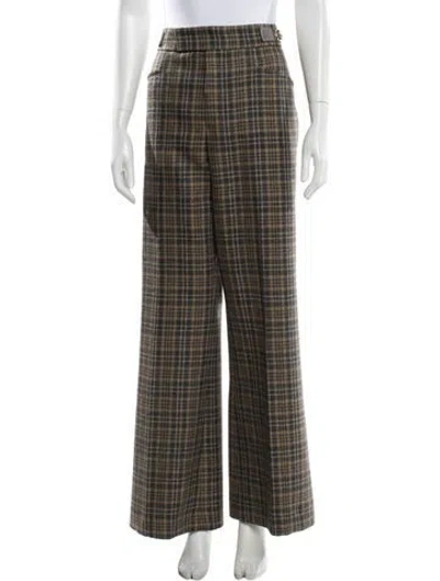 Pre-owned Marc Jacobs Wool Wide Leg Pants In Brown