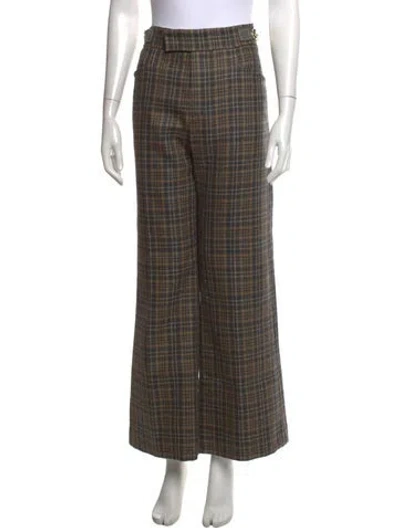 Pre-owned Marc Jacobs Wool Wide Leg Pants In Brown