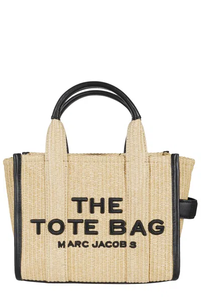 Marc Jacobs Woven Raffia Tote Bag With Contrasting Logo