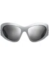 Marc Jacobs Wraparound-frame Sunglasses In Silver