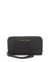 Marc Jacobs Wristlet Leather Continental Wallet In Black