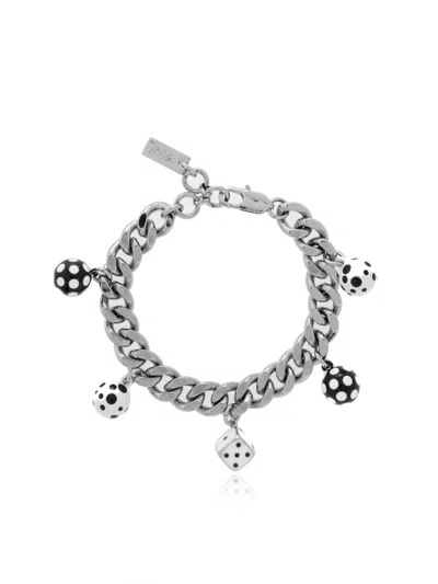 Marc Jacobs X Derrick Adams Dice Charm Bracelet In Gray