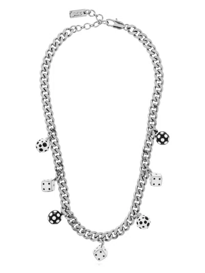 Marc Jacobs X Derrick Adams Dice Charm Necklace In Metallic