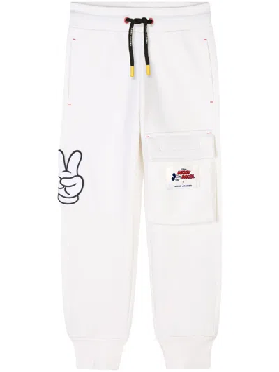 Marc Jacobs Kids' X Mickey Mouse Patch-detail Sweatpants In Cream