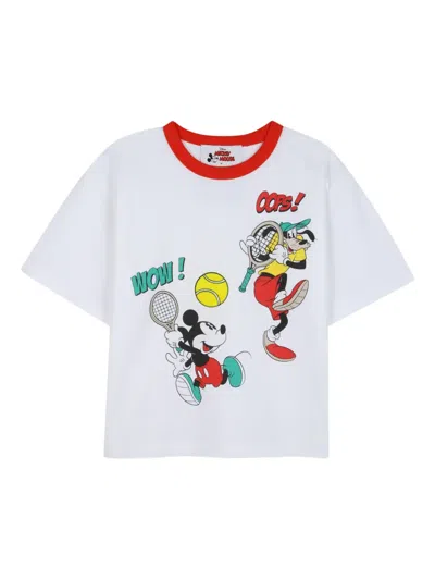 Marc Jacobs X Mickey Mouse T-shirt Mit Roten Besatz In White