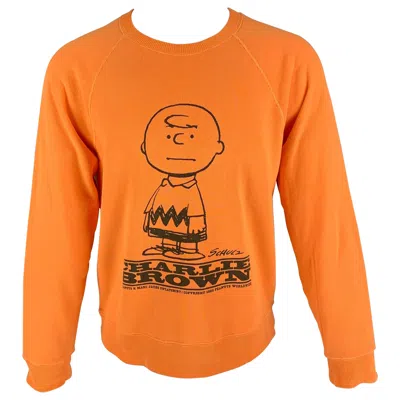 Pre-owned Marc Jacobs X Peanuts Size Xs Orange Black Graphic Cotton Crew-neck Sweatshirt