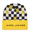 Marc Jacobs Check-pattern Ribbed-knit Beanie In Yellow